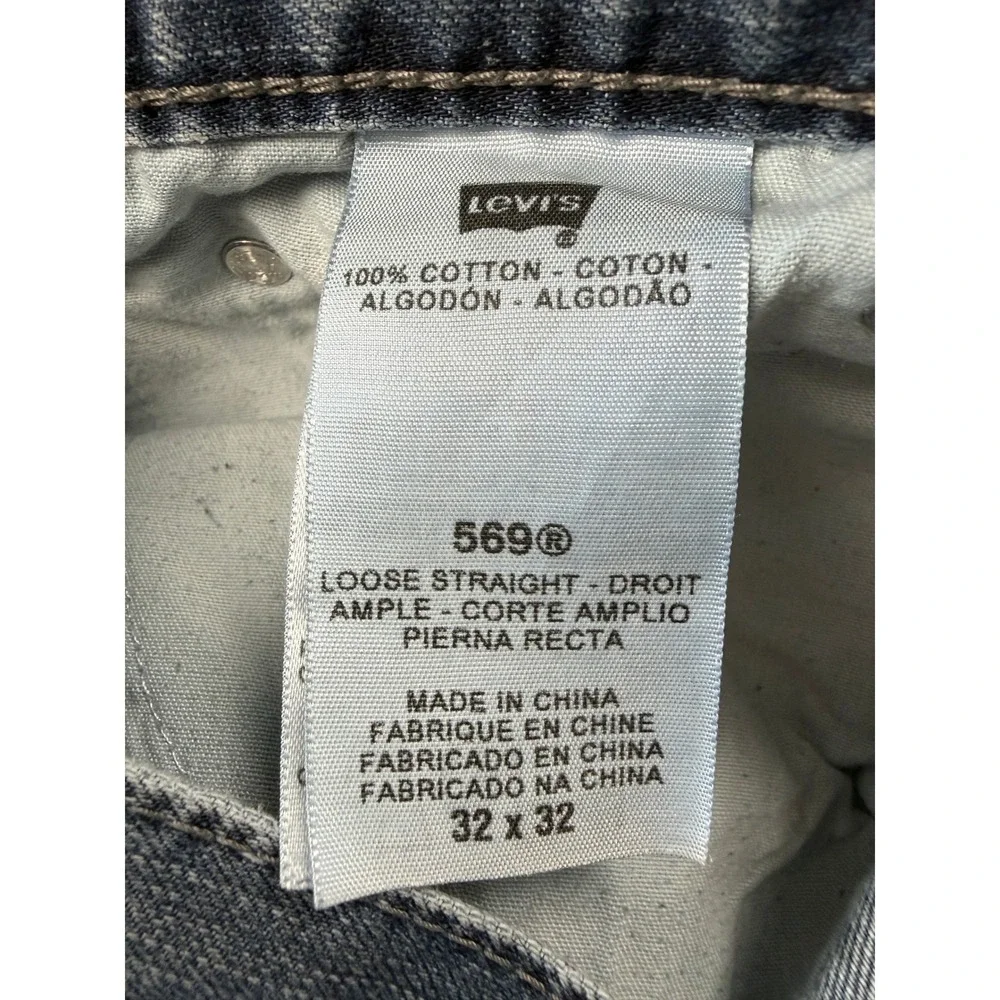 Levi's 569 Loose Straight Jeans Mens 32x32 Blue Denim Mid Wash Good